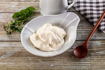 White organic natural cream sour