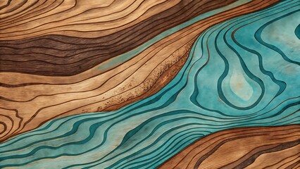 Abstract flowing water and earth textures with wavy lines