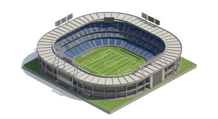 Elevated view of a Accor 3D Isometric Vector Stadium, a detailed render of a contemporary sports complex designed for large-scale events and competitions.