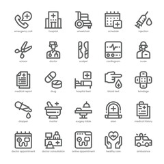 Doctor Appointment Icon pack for your website, mobile, presentation, and logo design. Doctor Appointment Icon outline design. Vector graphics illustration and editable stroke.