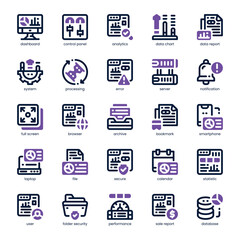 Digital Dashboard Icon pack for your website, mobile, presentation, and logo design. Digital Dashboard Icon dual tone design. Vector graphics illustration and editable stroke.