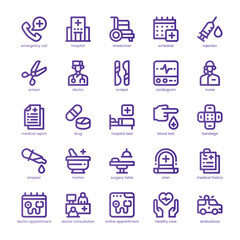 Doctor Appointment Icon pack for your website, mobile, presentation, and logo design. Doctor Appointment Icon line basic color design. Vector graphics illustration and editable stroke.