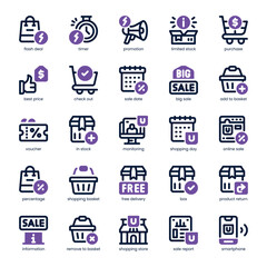 Flash Deal Icon pack for your website, mobile, presentation, and logo design. Flash Deal Icon dual tone design. Vector graphics illustration and editable stroke.