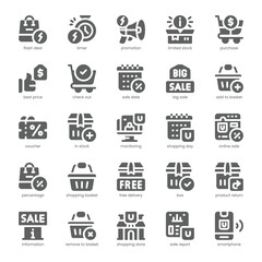 Flash Deal Icon pack for your website, mobile, presentation, and logo design. Flash Deal Icon solid design. Vector graphics illustration and editable stroke.