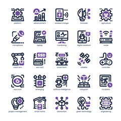 Innovation Hub Icon pack for your website, mobile, presentation, and logo design. Innovation Hub Icon dual tone design. Vector graphics illustration and editable stroke.
