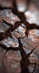 Close-up of cracked, dark brown bark