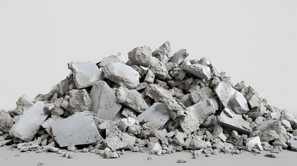 Pile of concrete debris