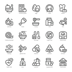 Nutrition Guide Icon pack for your website, mobile, presentation, and logo design. Nutrition Guide Icon outline design. Vector graphics illustration and editable stroke.