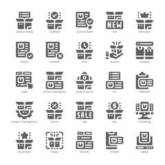 Product Listing Icon pack for your website, mobile, presentation, and logo design. Product Listing Icon solid design. Vector graphics illustration and editable stroke.