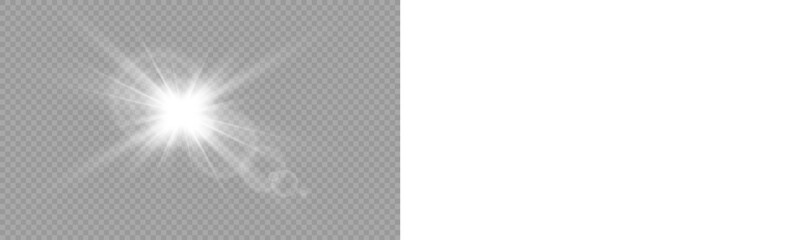 Png Transparent Sunlight Lens Flare Effect with Glowing Rays on Clear Background