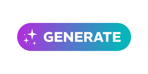 Generate button, ai generation, modern gradient  - vector illustration