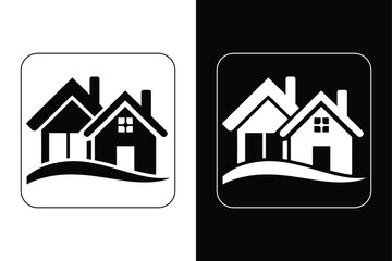 Minimal House Icon in Real Estate Design Isolated PNG.