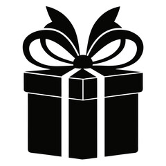 Gift Box vector clean black silhouette design white background