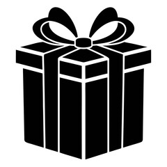 Gift Box vector clean black silhouette design white background