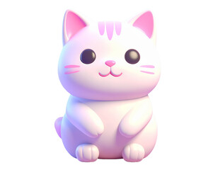 Cute cartoon kitten smiling happily in a playful pose