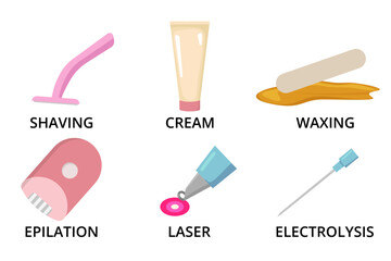 Shaving, cream, waxing, epilation, laser and electrolysis hair removal methods