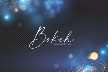 Abstract gold bokeh background with magic fog. Shining transparent light effect. Textured space