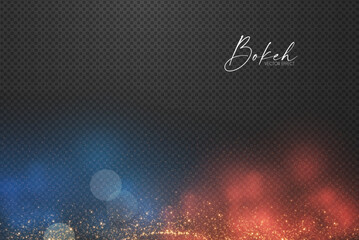 Obraz premium Abstract gold bokeh background with magic fog. Shining transparent light effect. Textured space