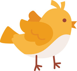 Cute Yellow Bird Standing On Legs