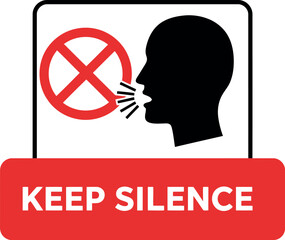 Keep silence sign no talking quiet zone symbol