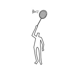 Doodle art of man is playing badminton