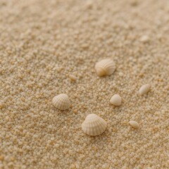 Close-up macro view of sand texture with tiny shells
