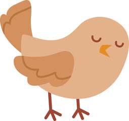 Adorable Bird With Closed Eyes Singing