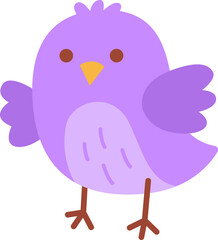 Adorable Purple Bird Standing Still