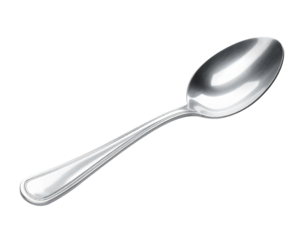 A bent metal spoon, isolated on a white background, symbolizing concepts like malfunction, damage, or wear and tear in various design projects.
