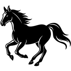 Horse Galloping Silhouette vector