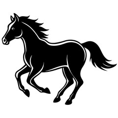 Horse Galloping Silhouette vector