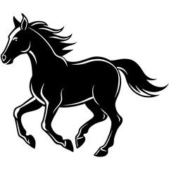 Horse Galloping Silhouette vector