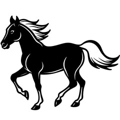 Obraz premium Horse Galloping Silhouette vector