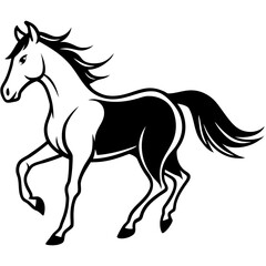 Horse Galloping Silhouette vector