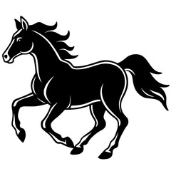Horse Galloping Silhouette vector