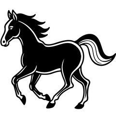 Obraz premium Horse Galloping Silhouette vector