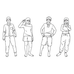 Male and Female Hand Drawn pencil Skitch's Best Vector File for Downloads