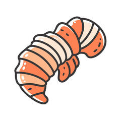 Stylized illustration of a cooked lobster tail with segmented shell