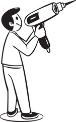 Fototapeta premium vector illustration of a businessman using a telescope to look forward with a check