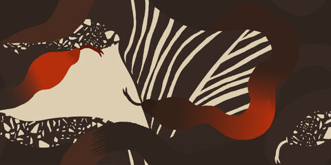 Naklejka premium Elegant hand drawn snakes pattern. Dynamic exotic print. Fashionable template for design. 