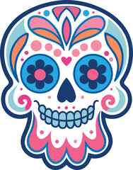 Day of the Dead Fusion Colorful Sugar Skull Design Art