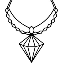 Station Diamond Necklace line art vector