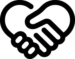 Fototapeta premium Heart Handshake Love Symbol vector | Unity Friendship Trust Icon