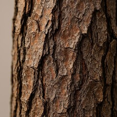 Close-up macro view of pine tree bark texture rough surface
