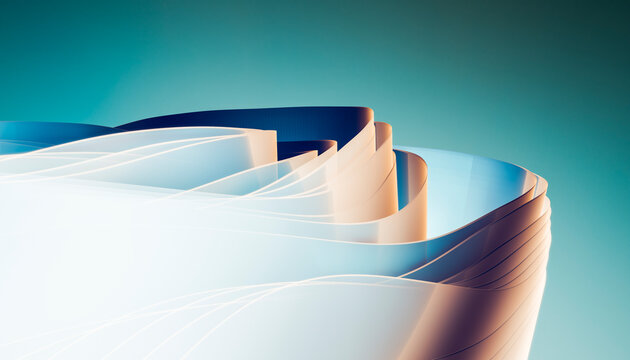 Abstract fluid wave rendering with dynamic blue motion effect