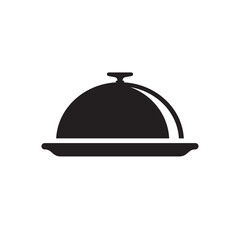Serving icon dish restaurant covered food template