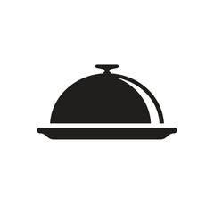 Serving icon dish restaurant covered food template