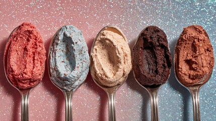 Naklejka premium Colorful Flavors on Spoons