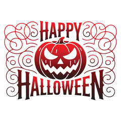 Happy Halloween Vector Typography Design