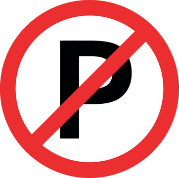 No parking sign red circle with slash traffic regulation